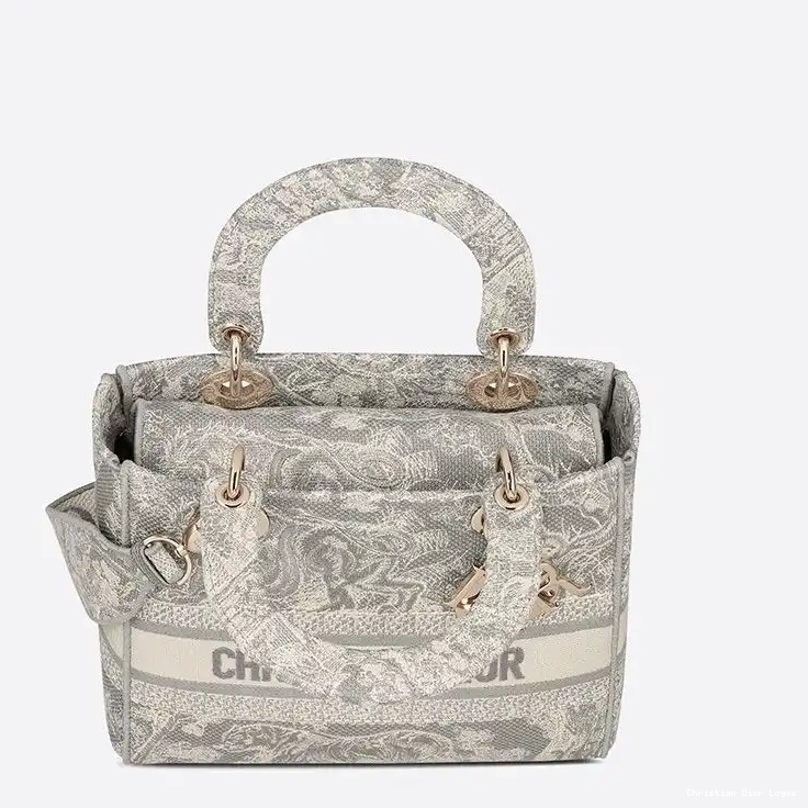 Cheap Bag Jouy Grey Motif Canvas Medium Lady D-lite de Toile 0412 Luxury